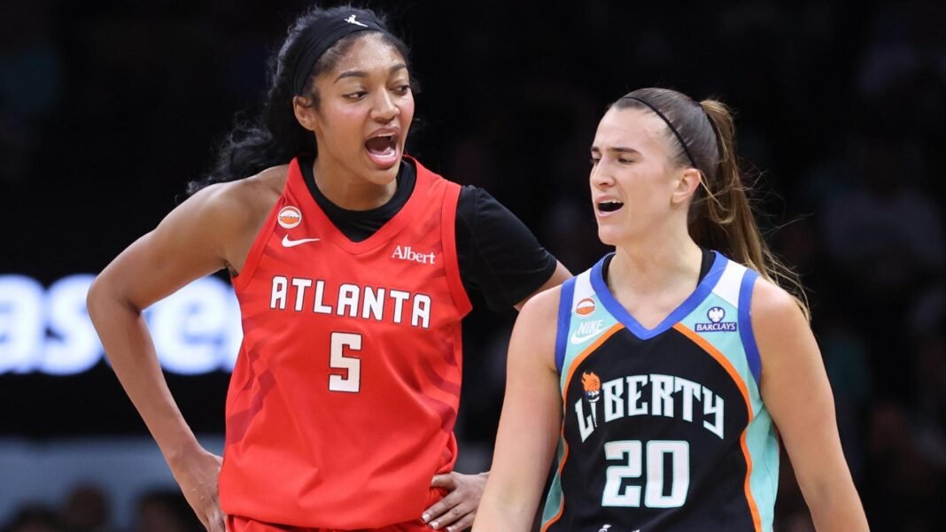 Angel Reese and Sabrina Ionescu get into heated exchange after offensive foul