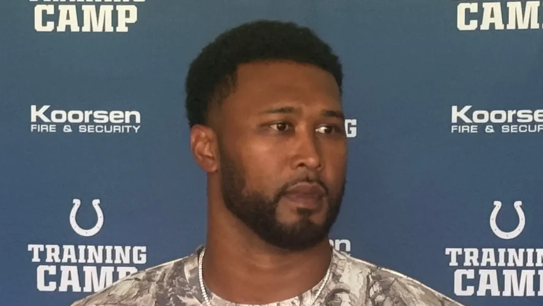 Indianapolis Colts DT DeForest Buckner speaks to the media
