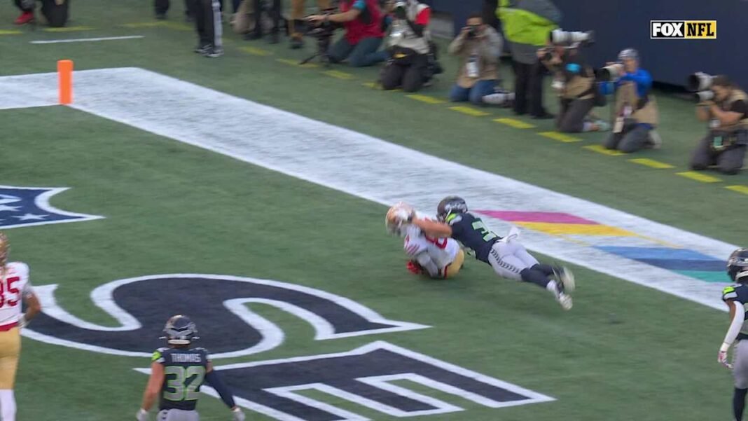 Brandin Cooks' first TD catch as a 49er gives San Francisco a 27-26 lead in Seattle
