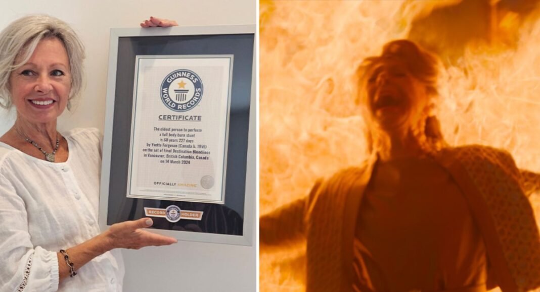 Grandmother sets record with fiery stunt in Final Destination