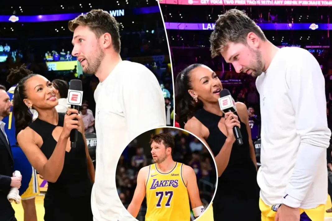 Luka Dončić’s interview with ESPN’s Malika Andrews goes viral after Lakers win