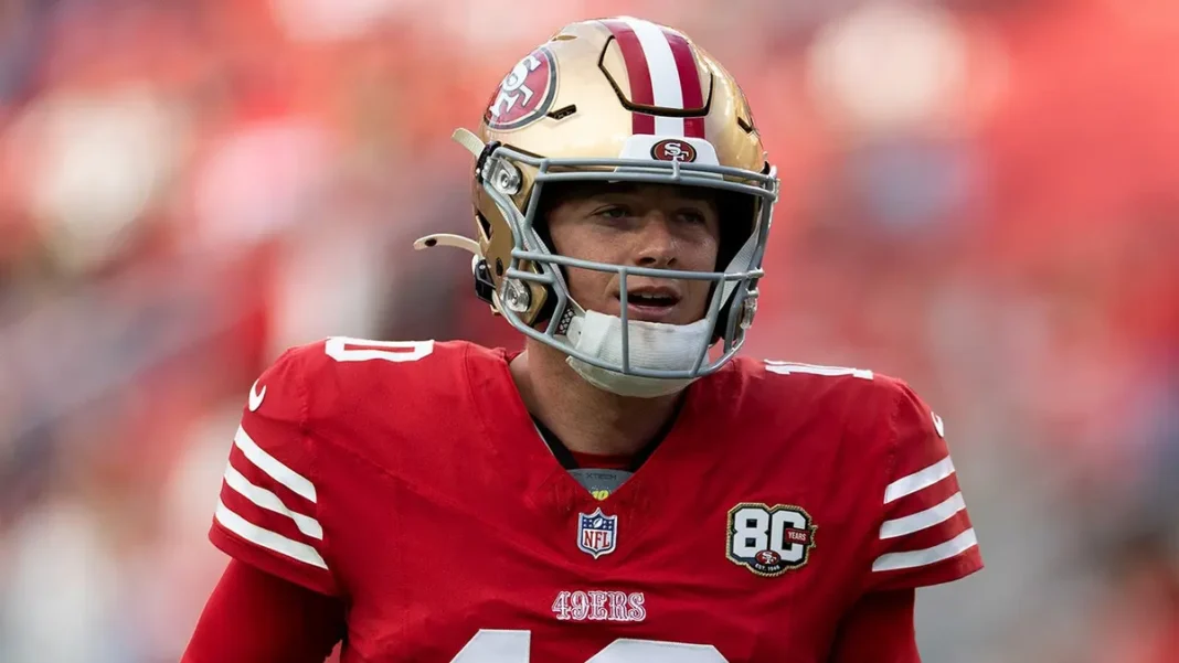 Mac Jones warms up before the game at Levi's Stadium.
